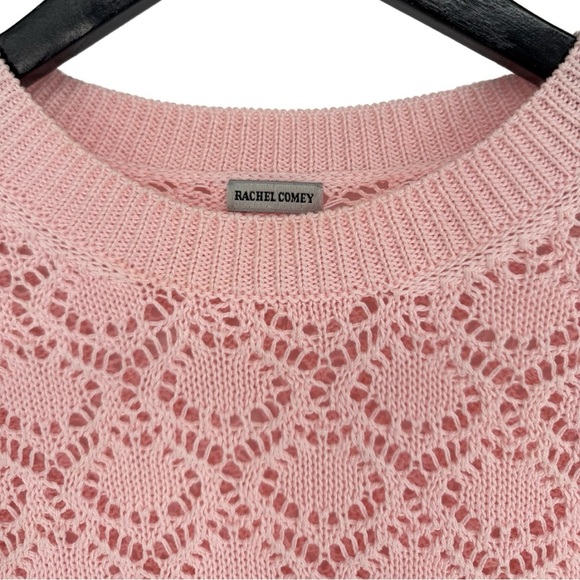 Rachel Comey Bassi Lightweight Open-Knit Pima Cotton Sweater Top XS‎ Pastel Pink - Picture 5 of 11